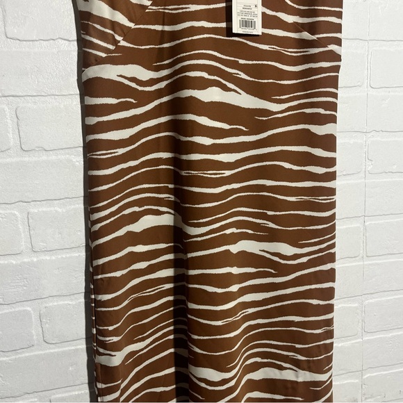 A New Day Womens Midi Dress Brown and White Sleeveless Midi Dress Medium NWT - Picture 3 of 8